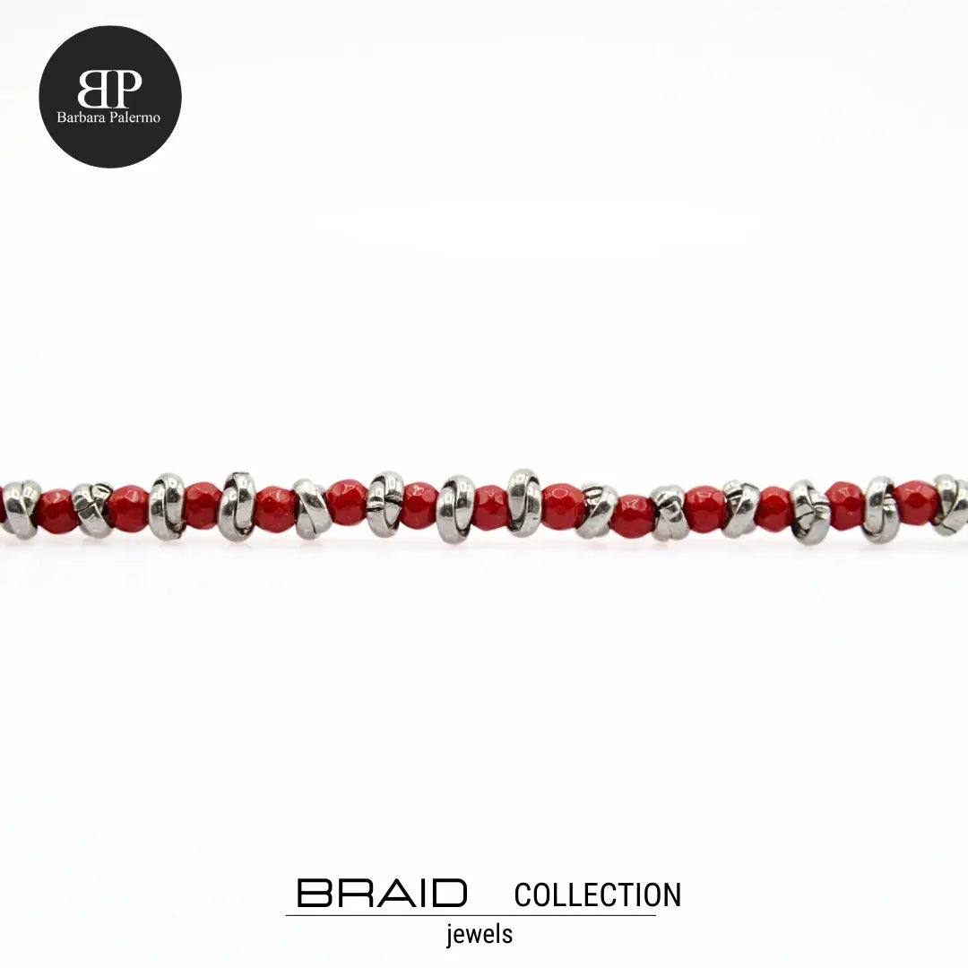 Bracciale Braid con Filo Nautico e Agata Rossa