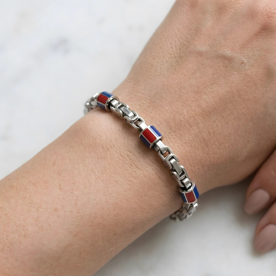 Steine: mehrfarbiges Hartsteinarmband