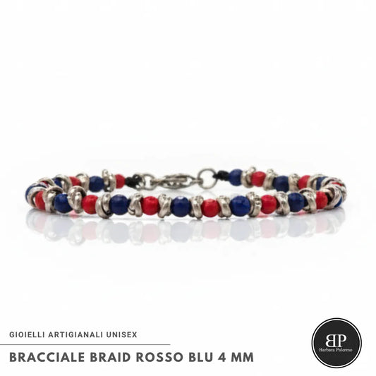 Bracciale Rosso Blu Bologna Braid