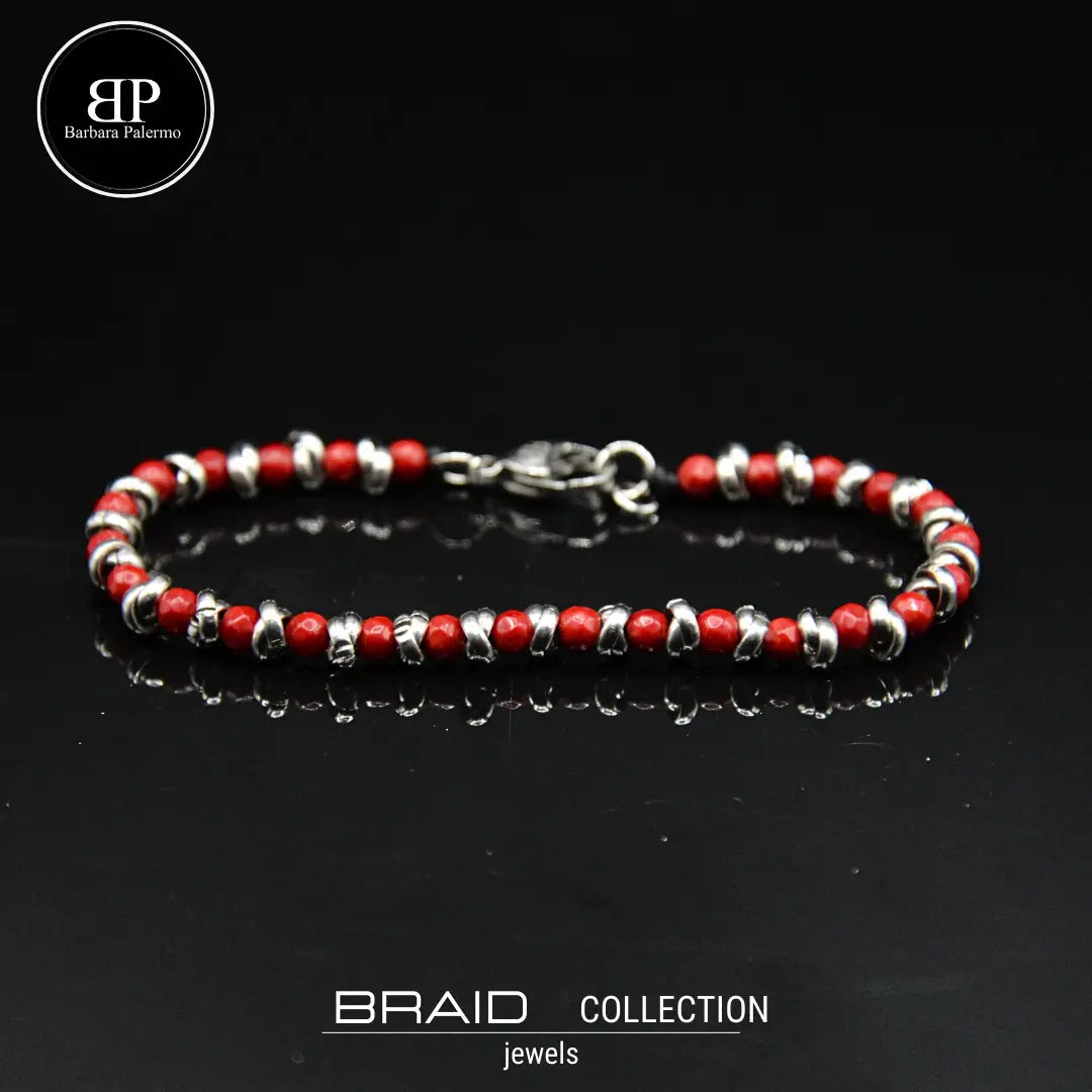 Bracciale Braid con Filo Nautico e Agata Rossa