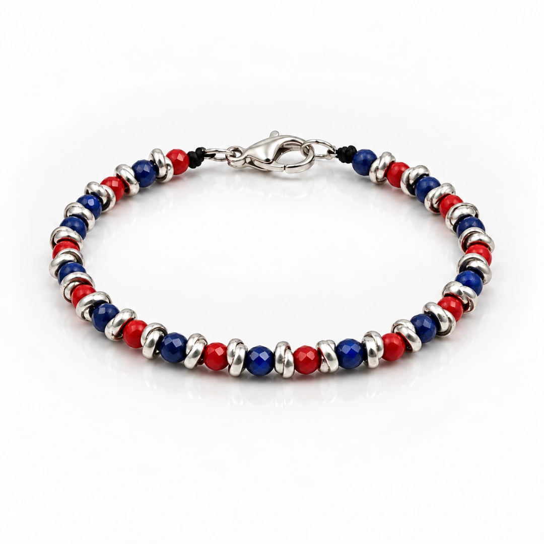 Bracciale Rosso Blu Bologna Braid
