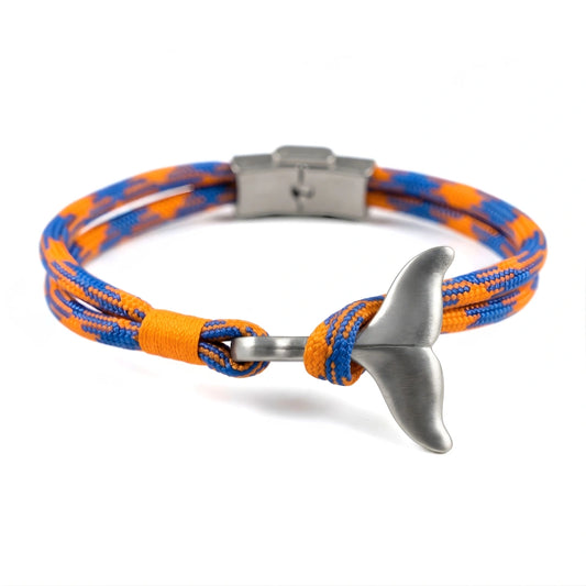 Bracciale Coda di Balena Arancio e Blu