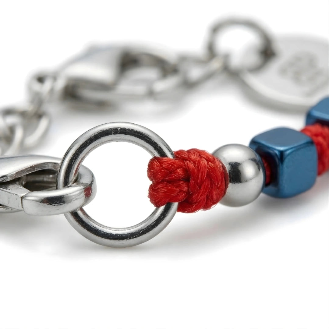 Bracciale Luminex Rosso Blu Cubi Blu
