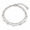Bracciale NÉA Doppia Catena Cuori e Cristalli in Acciaio 316L