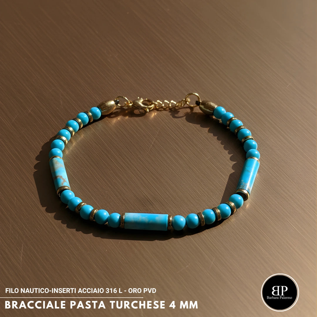 Bracciale Pasta Turchese 4 mm