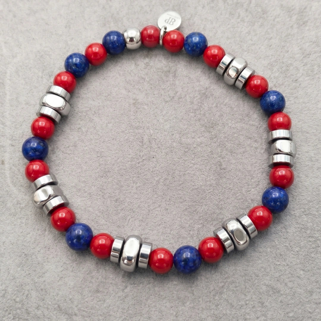 Bracciale Rosso Blu Bologna elastico