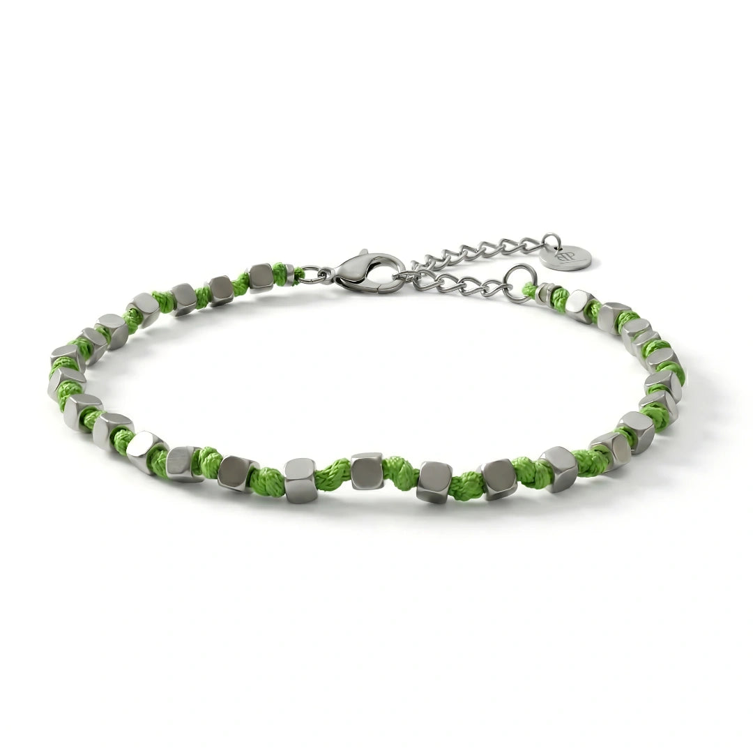 Bracciale Luminex Verde  Cubi Ematite