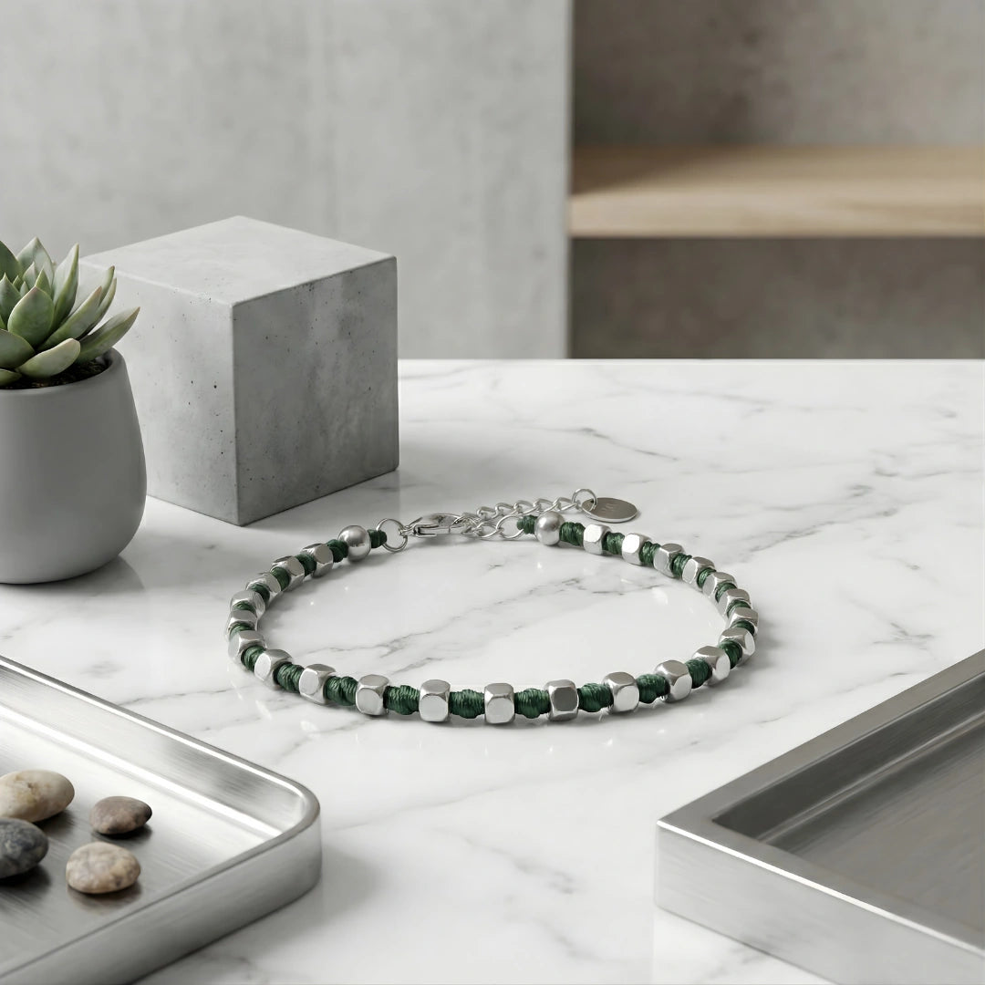 Bracciale Luminex Verdone – Cubotti Ematite Argento