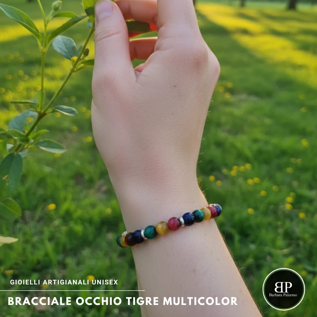 Steine: mehrfarbiges Hartsteinarmband