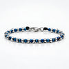 Bracciale nautico acciaio ed ematite Braid blu luccicante