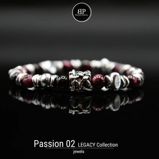 Lila Tigerauge-Armband PASSION mit Silberanschlüssen