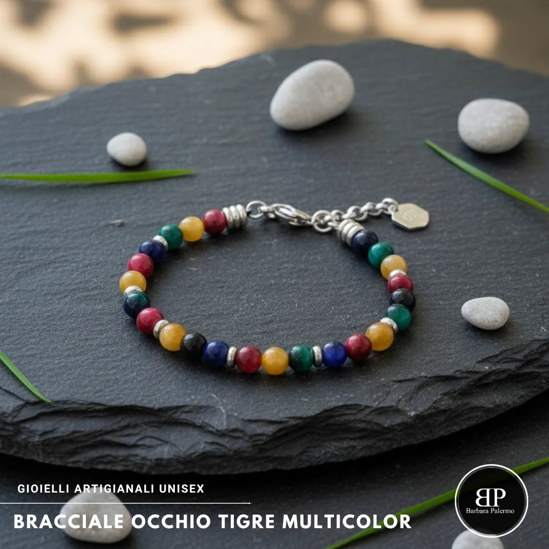 Steine: mehrfarbiges Hartsteinarmband
