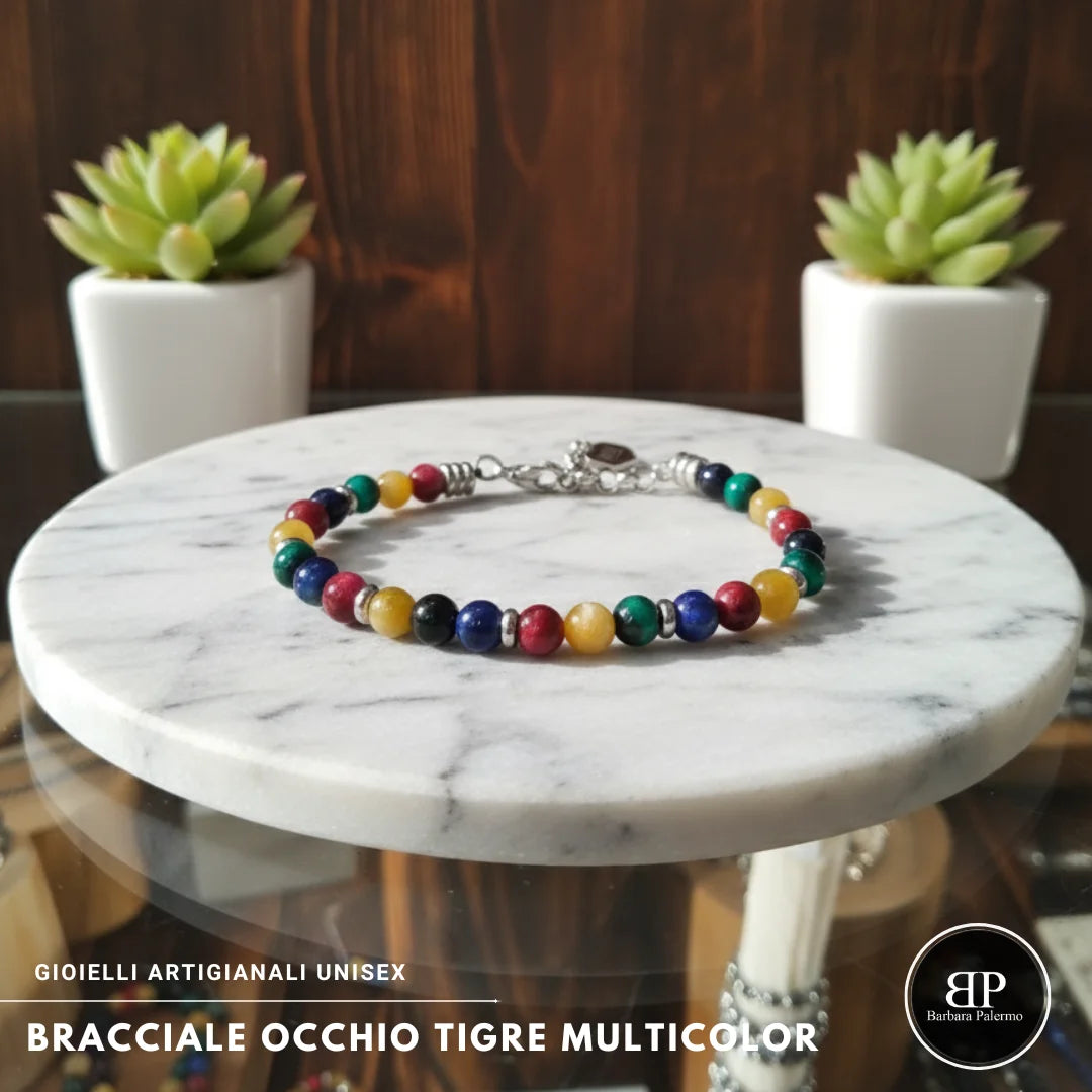 Steine: mehrfarbiges Hartsteinarmband