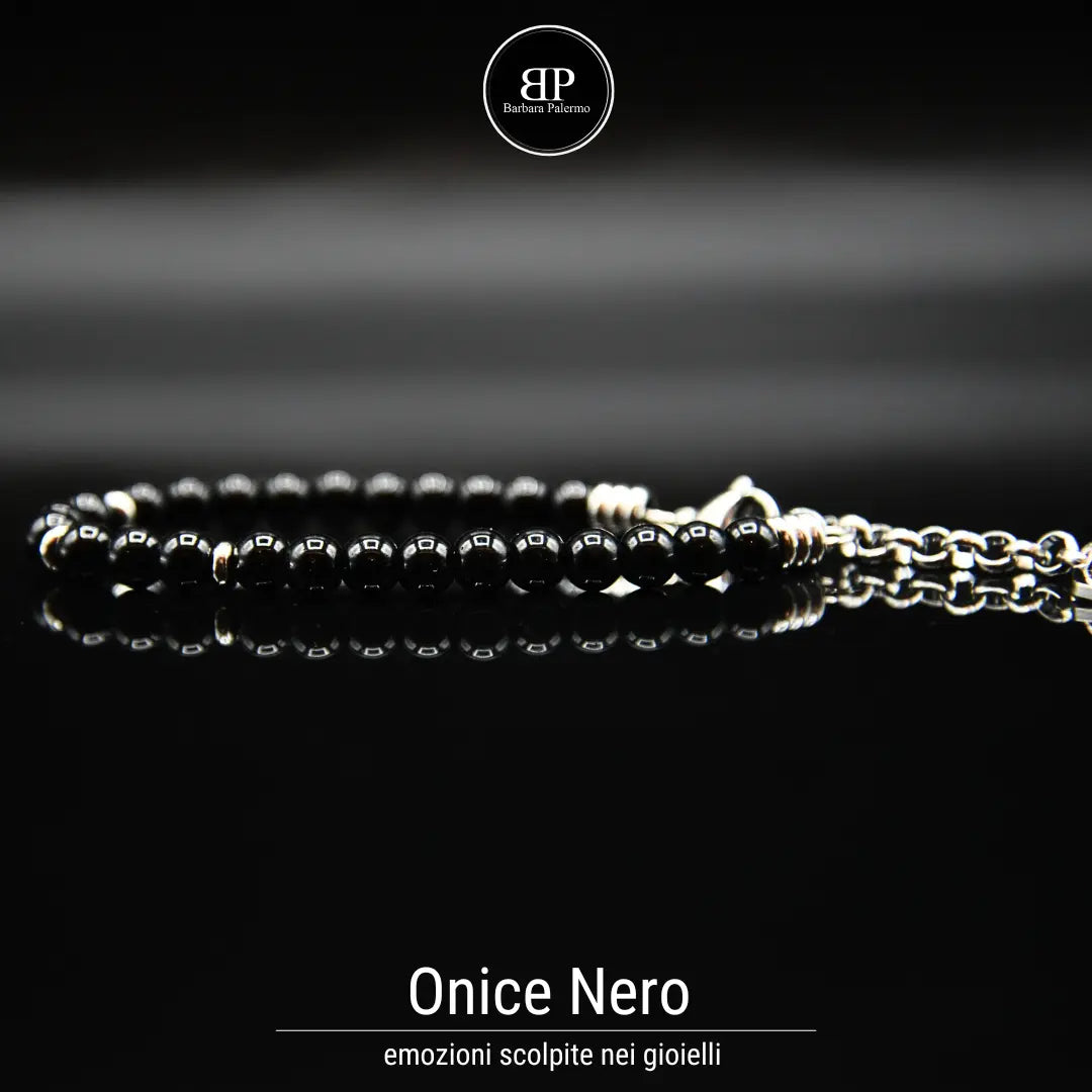 bracciale onice nero 6 mm