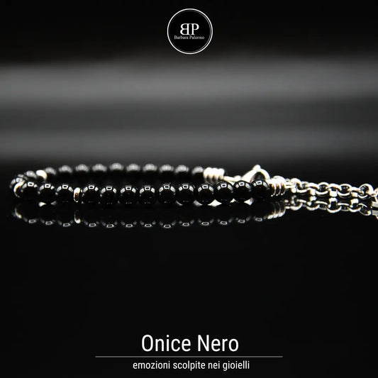 bracciale onice nero 6 mm