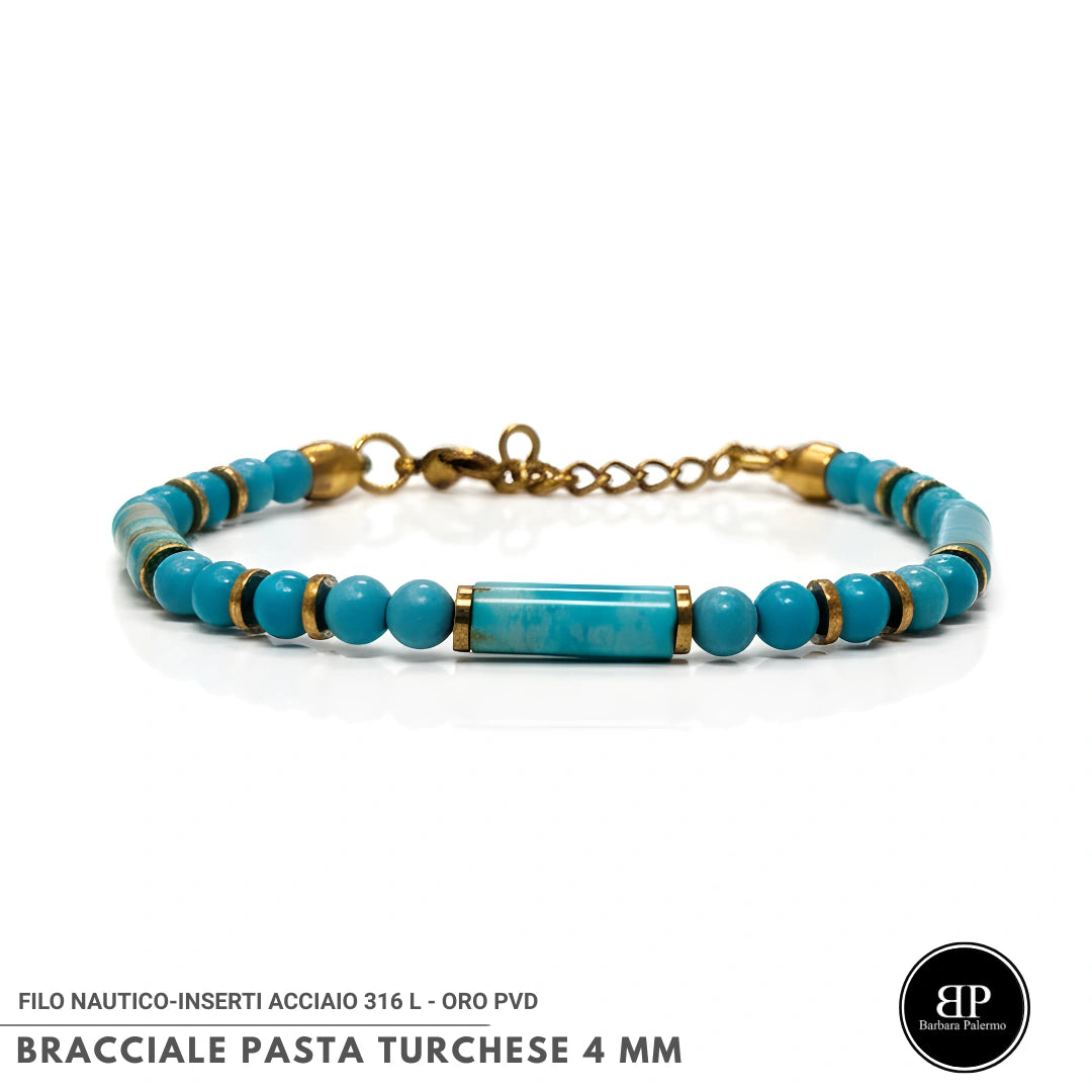 Bracciale Pasta Turchese 4 mm