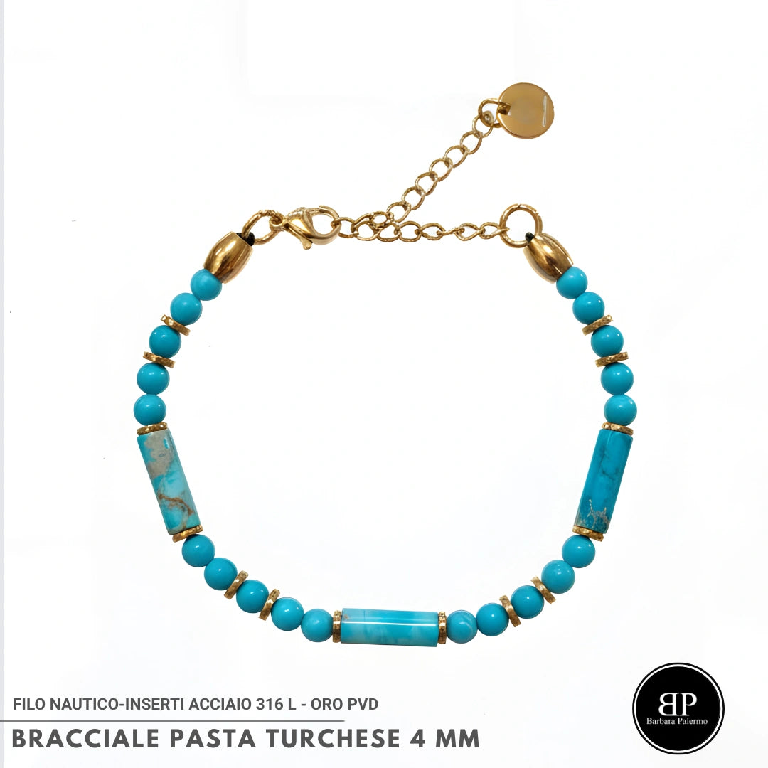 Bracciale Pasta Turchese 4 mm