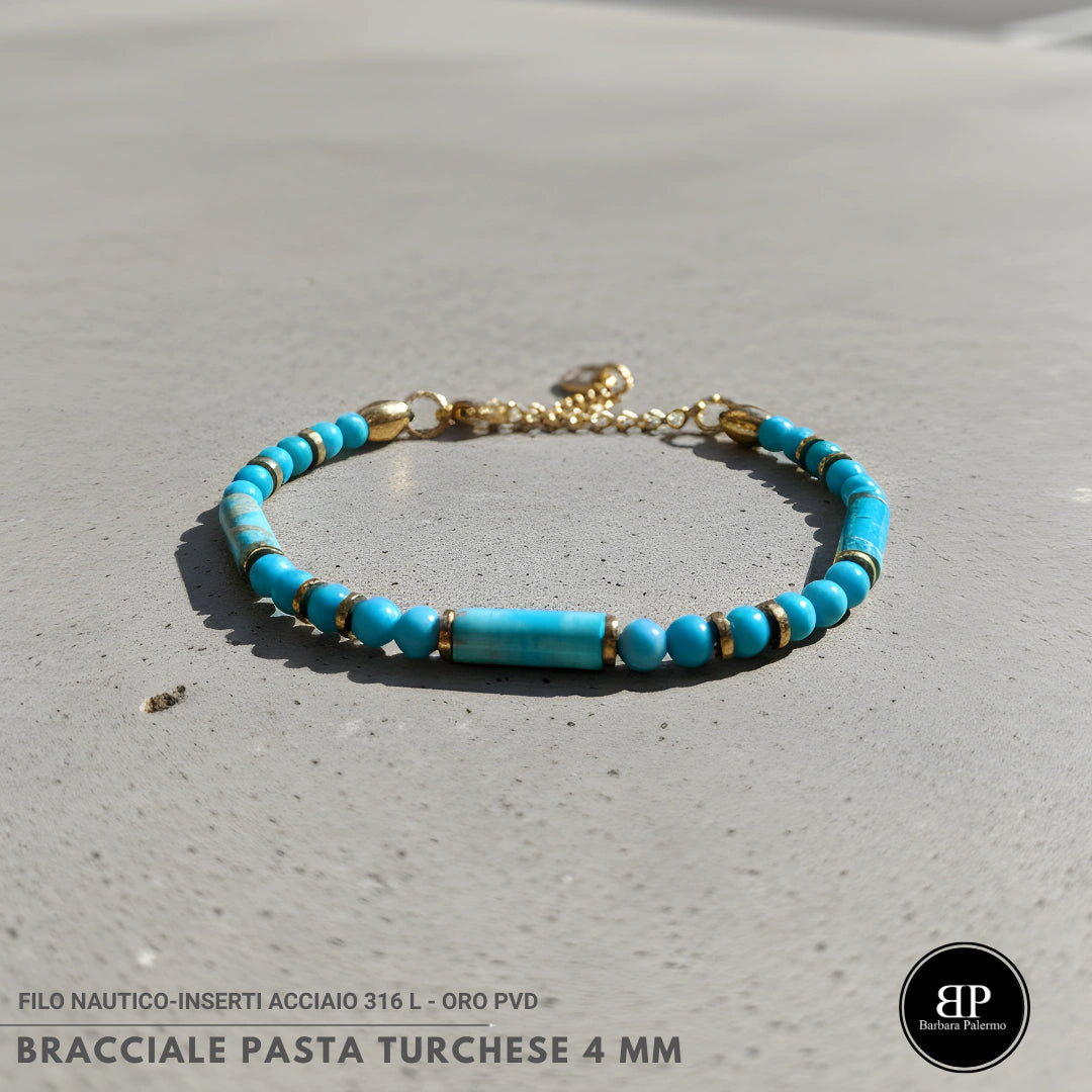 Bracciale Pasta Turchese 4 mm