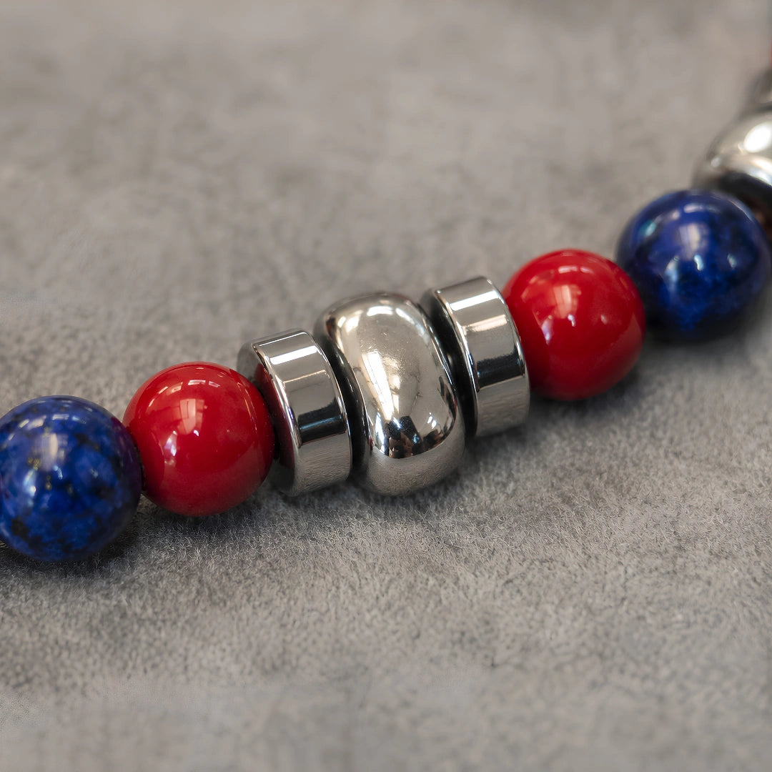 Bracciale Rosso Blu Bologna elastico
