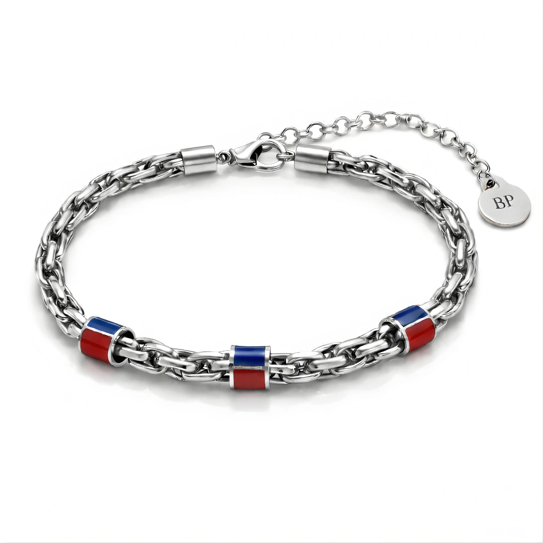 Bracciale Rosso Blu Bold Acciaio 316L