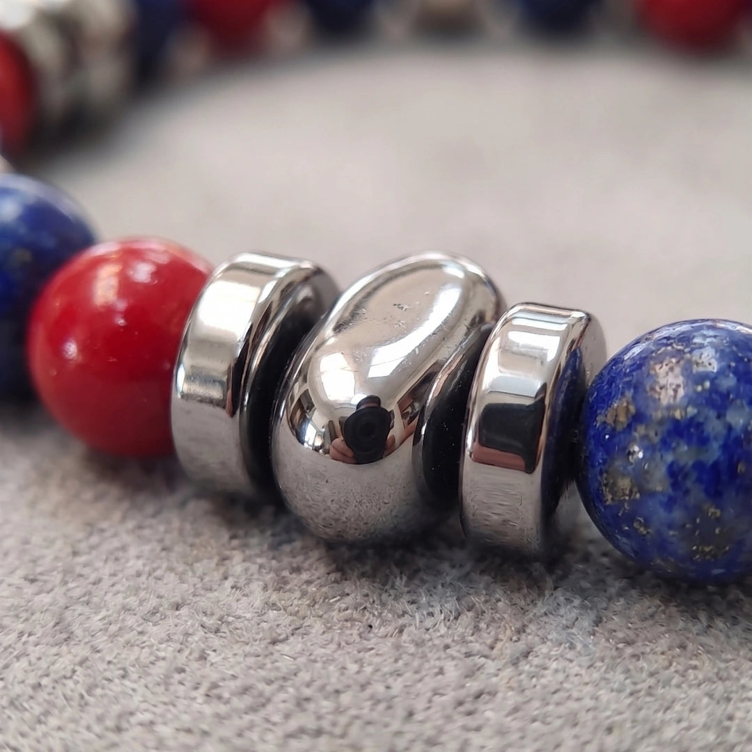 Bracciale Rosso Blu Bologna elastico