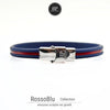 Bracciale Rosso Blu in Caucciù con Chiusura in Acciaio