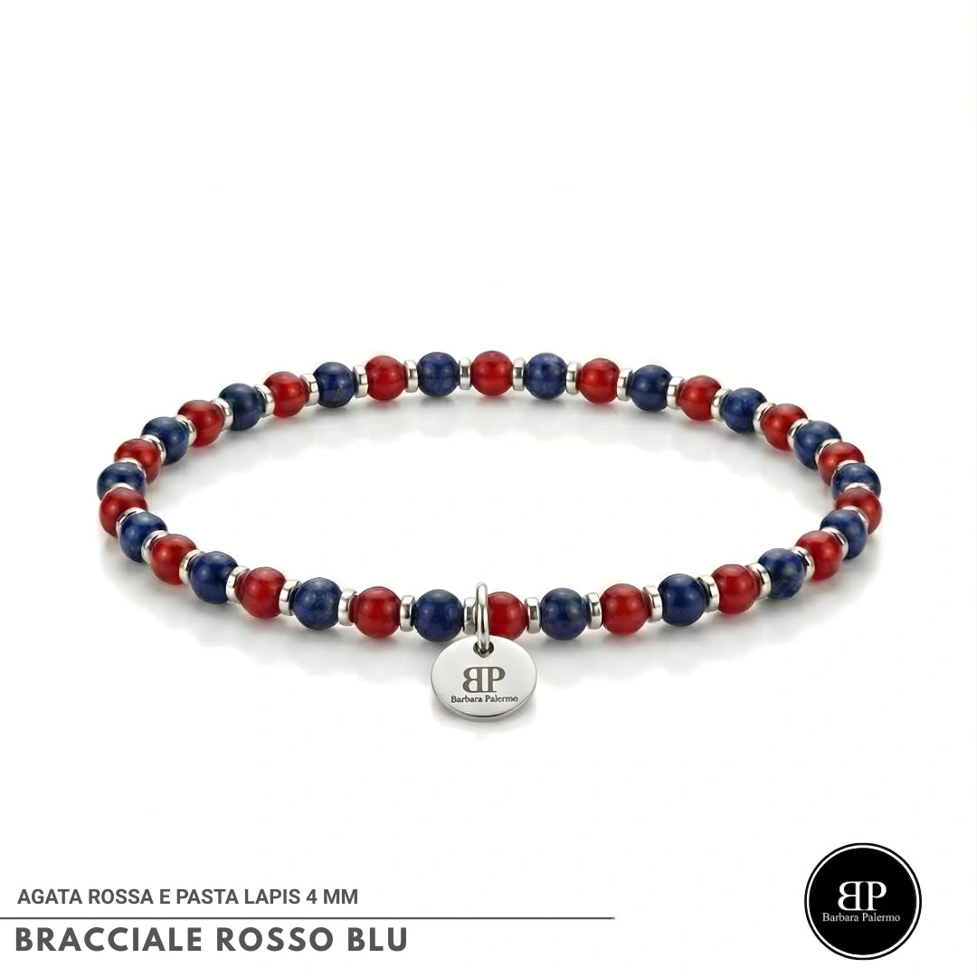 Bracciale Elastico Rosso e Blu 4mm