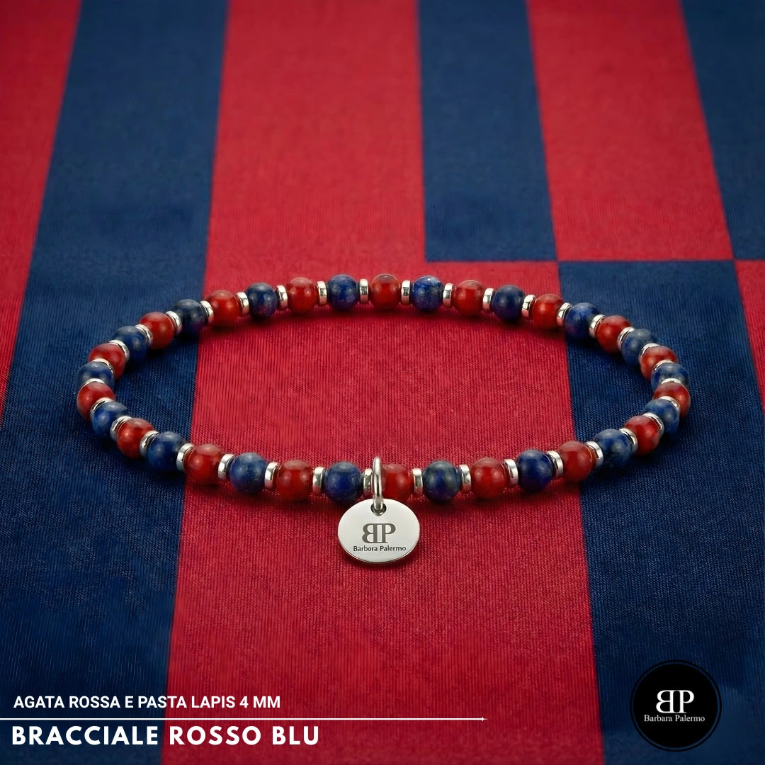 Bracciale Elastico Rosso e Blu 4mm