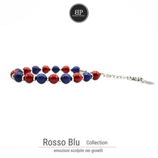 Bracciale Rosso Blu 8 mm- Eleganza e Passione