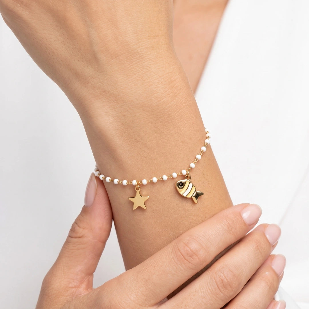 Bracciale Sea Perla Marina con Pesciolino e Stella