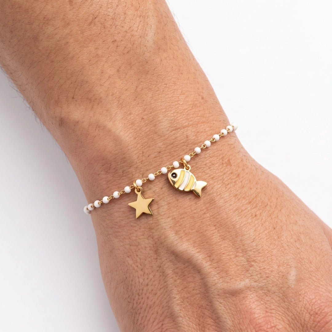 Bracciale Sea Perla Marina con Pesciolino e Stella