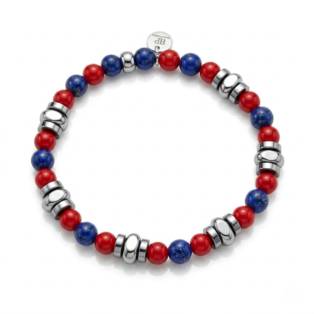 Bracciale Rosso Blu Bologna elastico