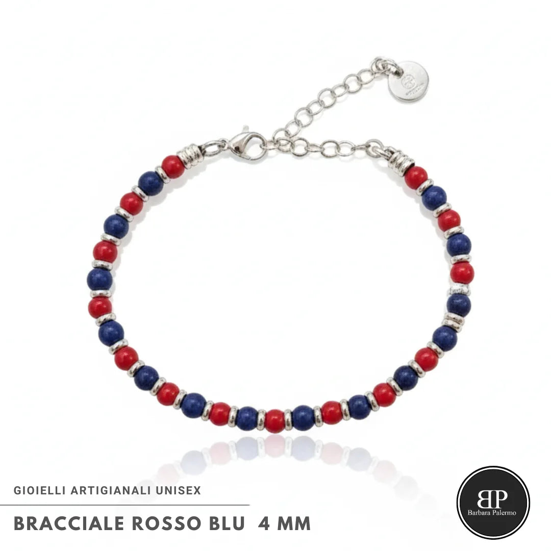 Bracciale Lapis e Agata Rossa 4 mm