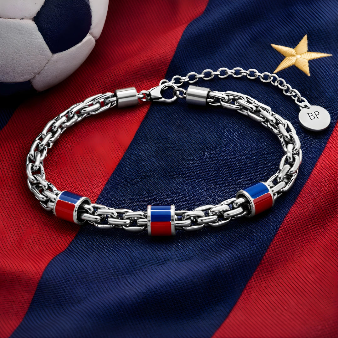 Bracciale Rosso Blu Bold Acciaio 316L