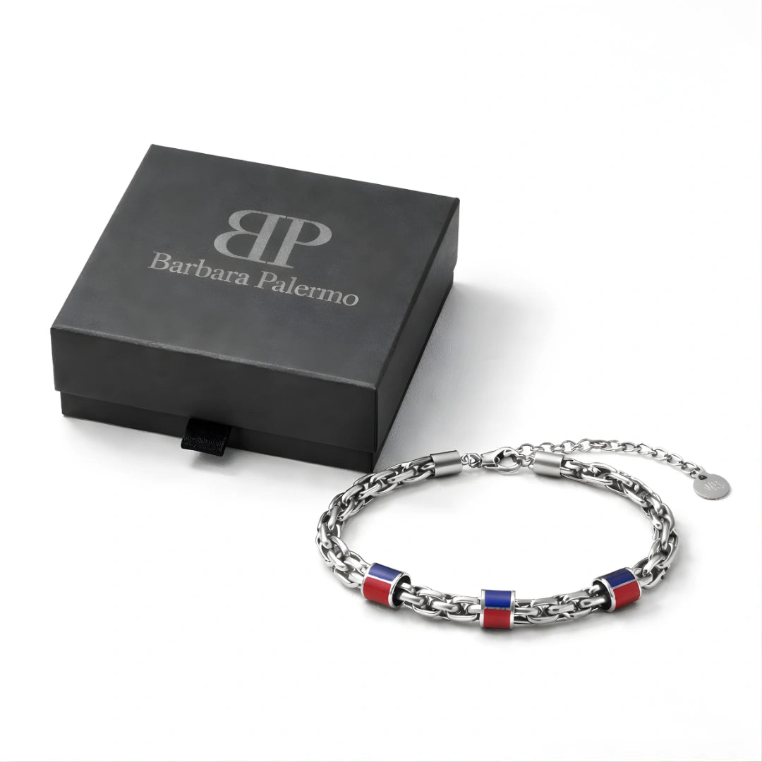 Bracciale Rosso Blu Bold Acciaio 316L