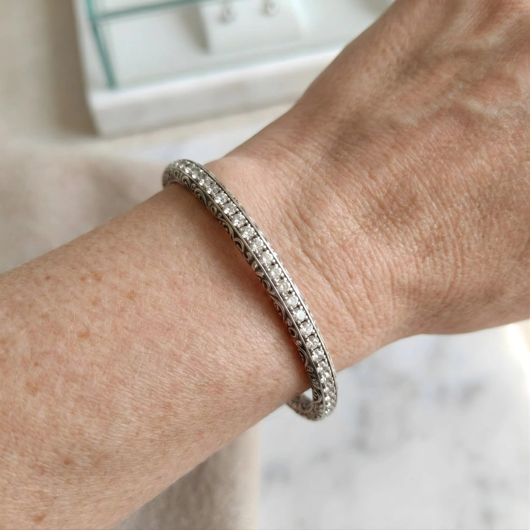 Tennisarmband aus Stahl mit titanbeschichteten schwarzen Zirkonia
