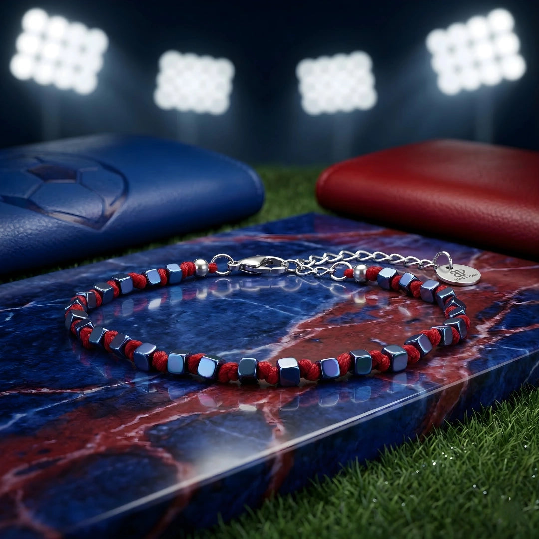 Bracciale Luminex Rosso Blu Cubi Blu