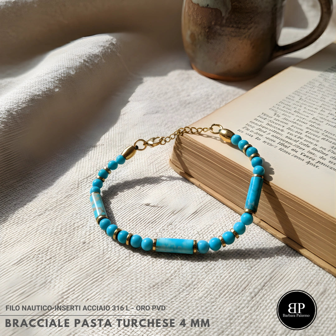 Bracciale Pasta Turchese 4 mm