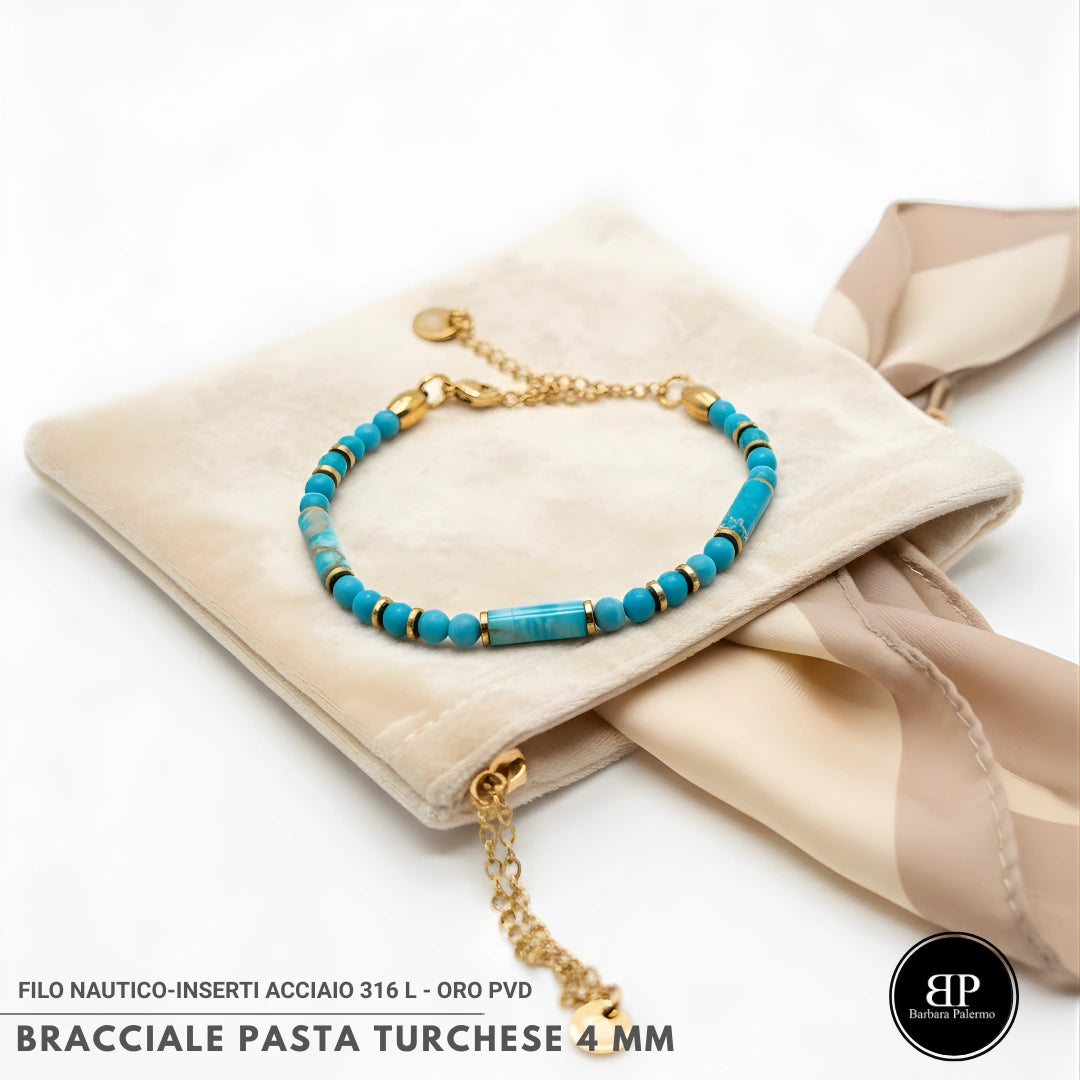 Bracciale Pasta Turchese 4 mm