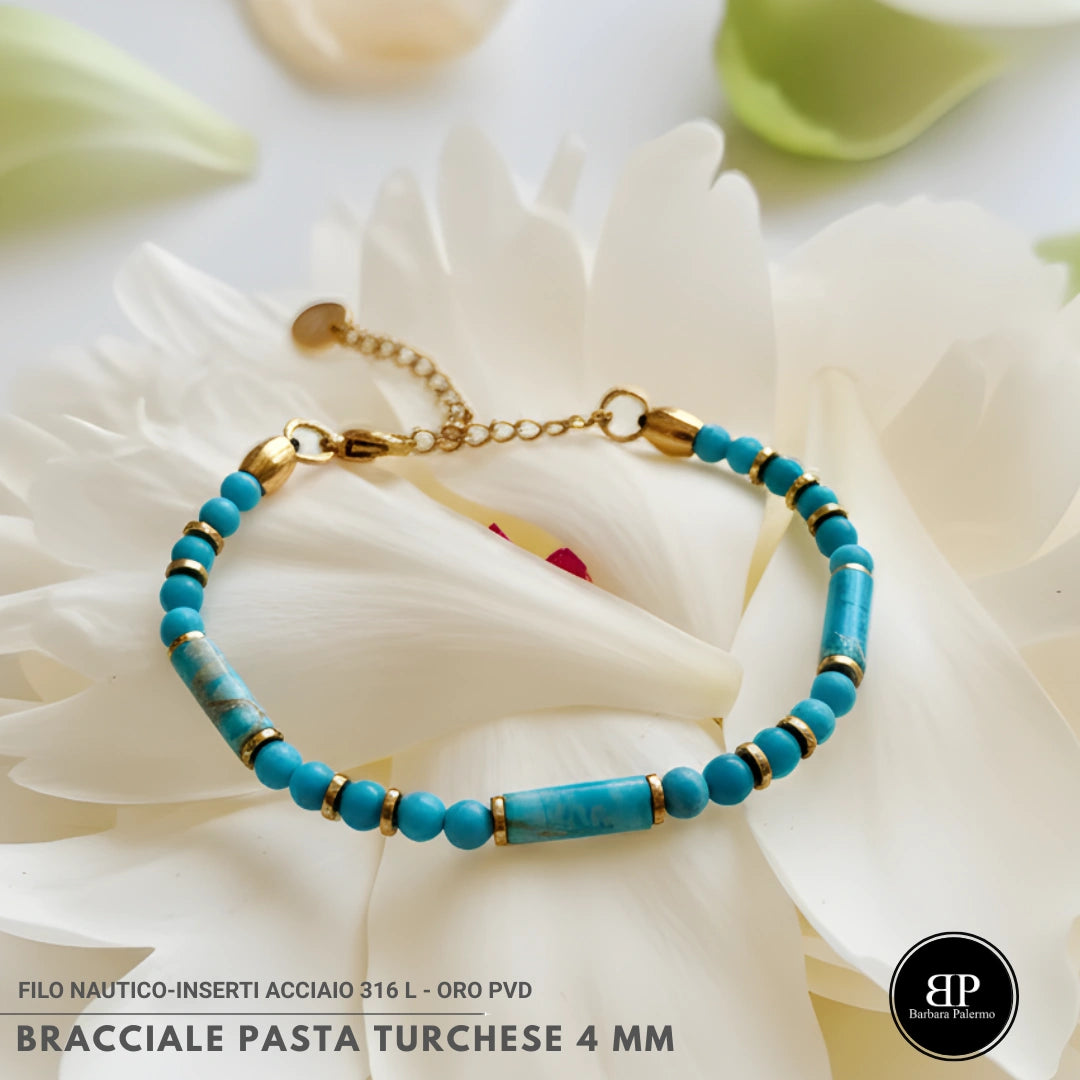 Bracciale Pasta Turchese 4 mm