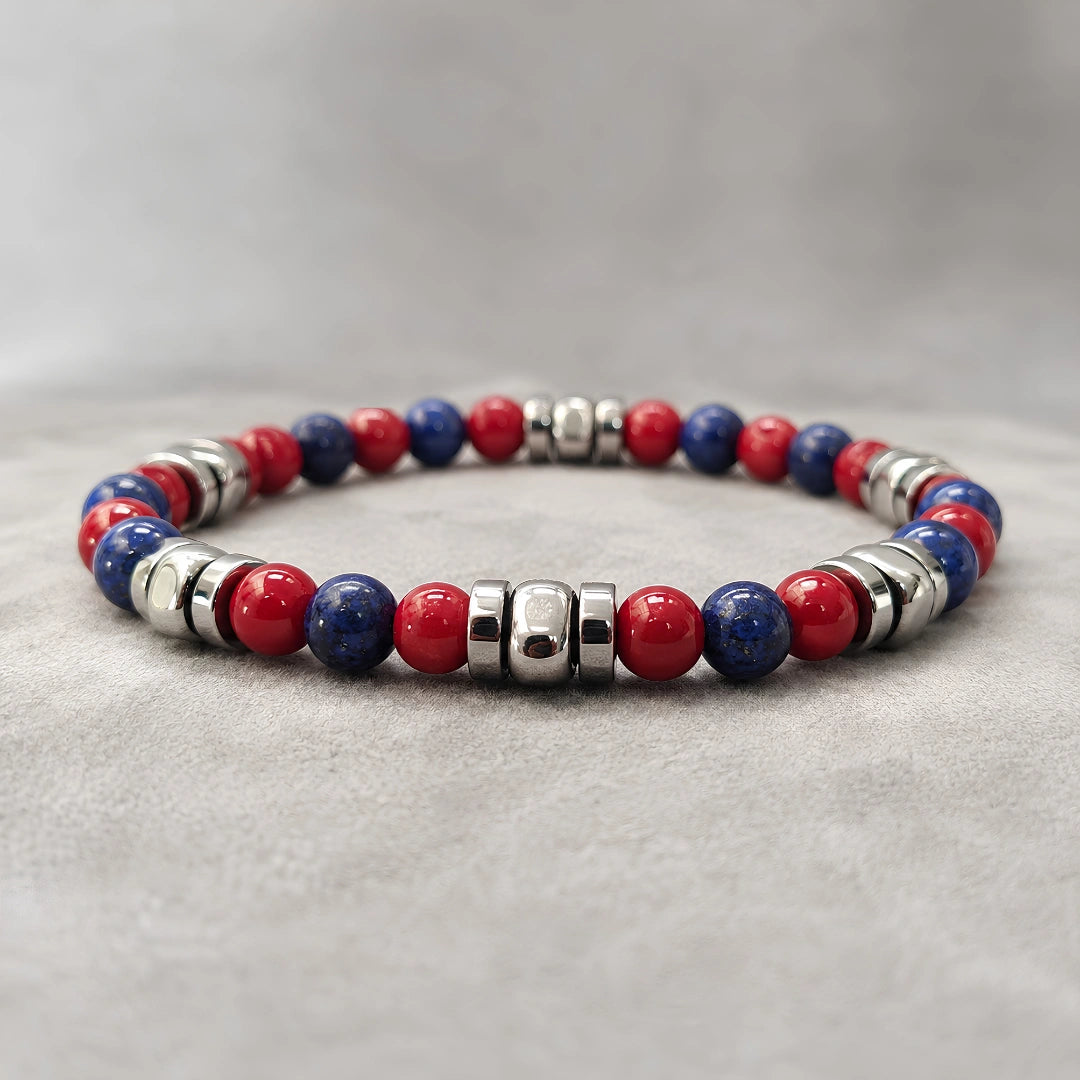 Bracciale Rosso Blu Bologna elastico