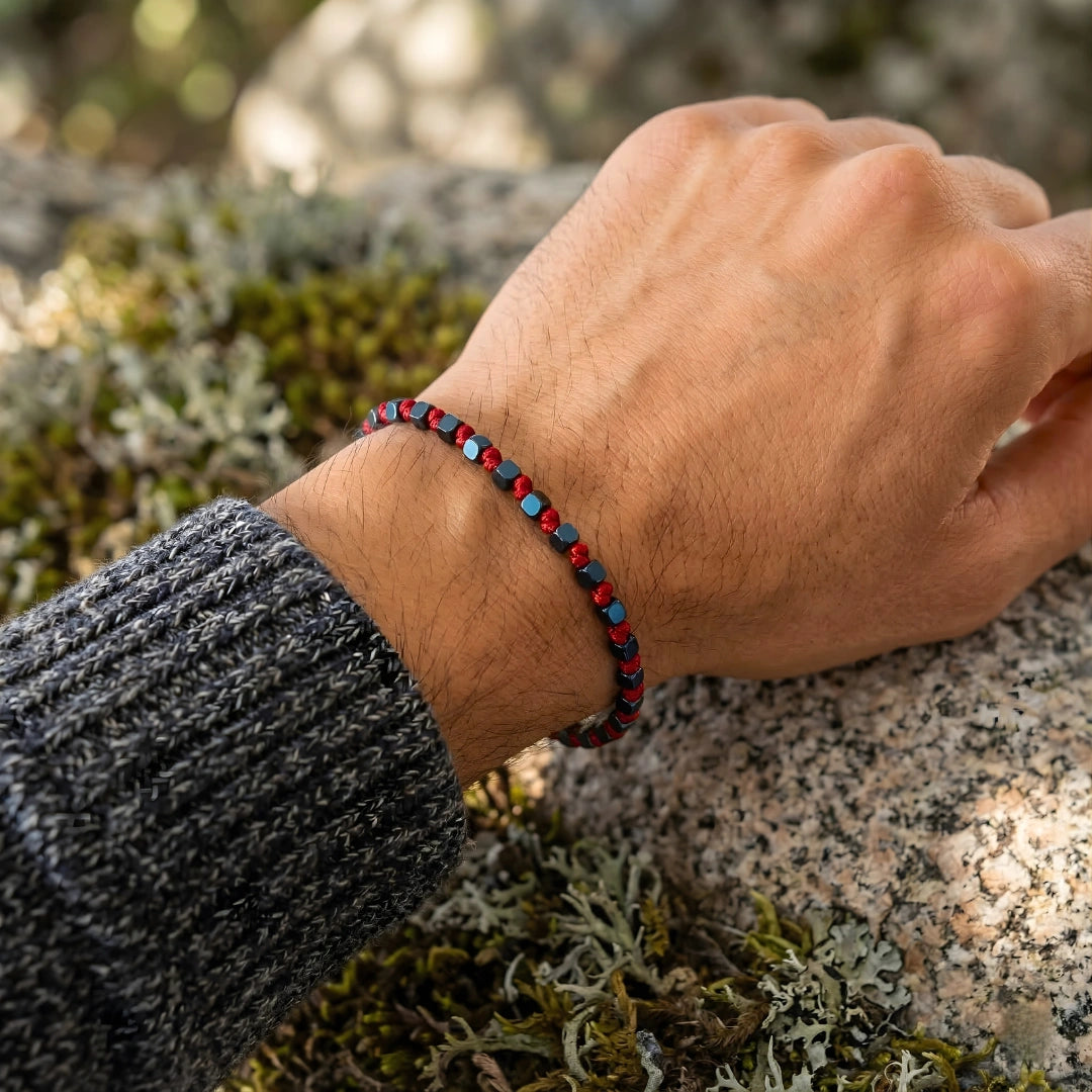 Bracciale Luminex Rosso Blu Cubi Blu