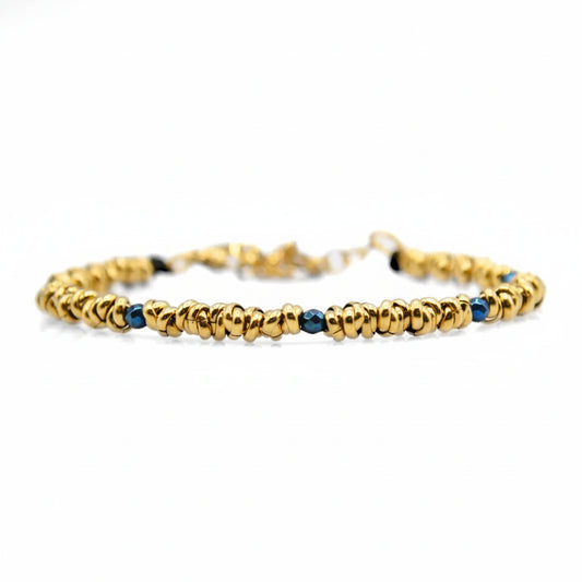 Braid Mini 2.0 Gold &amp; Blaues Armband