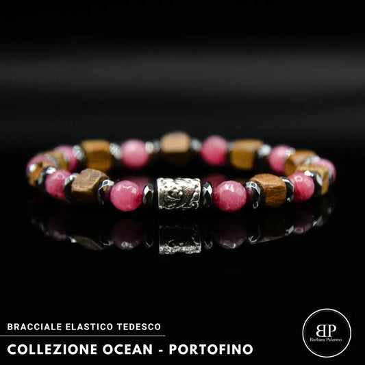 Lila Tigerauge-Armband PASSION mit Silberanschlüssen