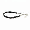 Steine: schwarzes Onyxarmband mit Karabinerverschluss