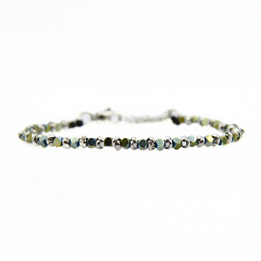 Braid Mini 2.0 Armband – 3 mm grüne Hämatitwürfel