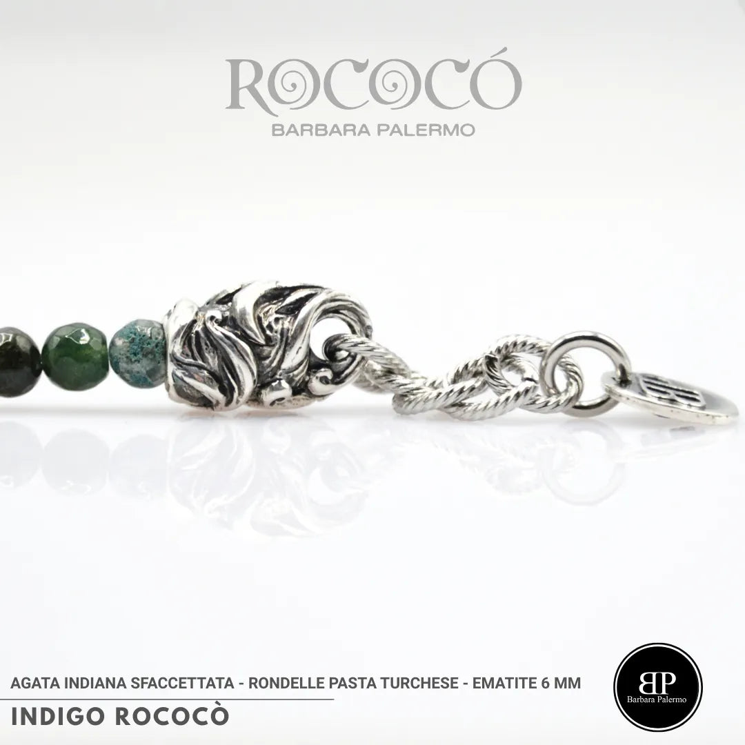 INDIGO ROCOCÒ – Bracciale in Agata Indiana e Turchese