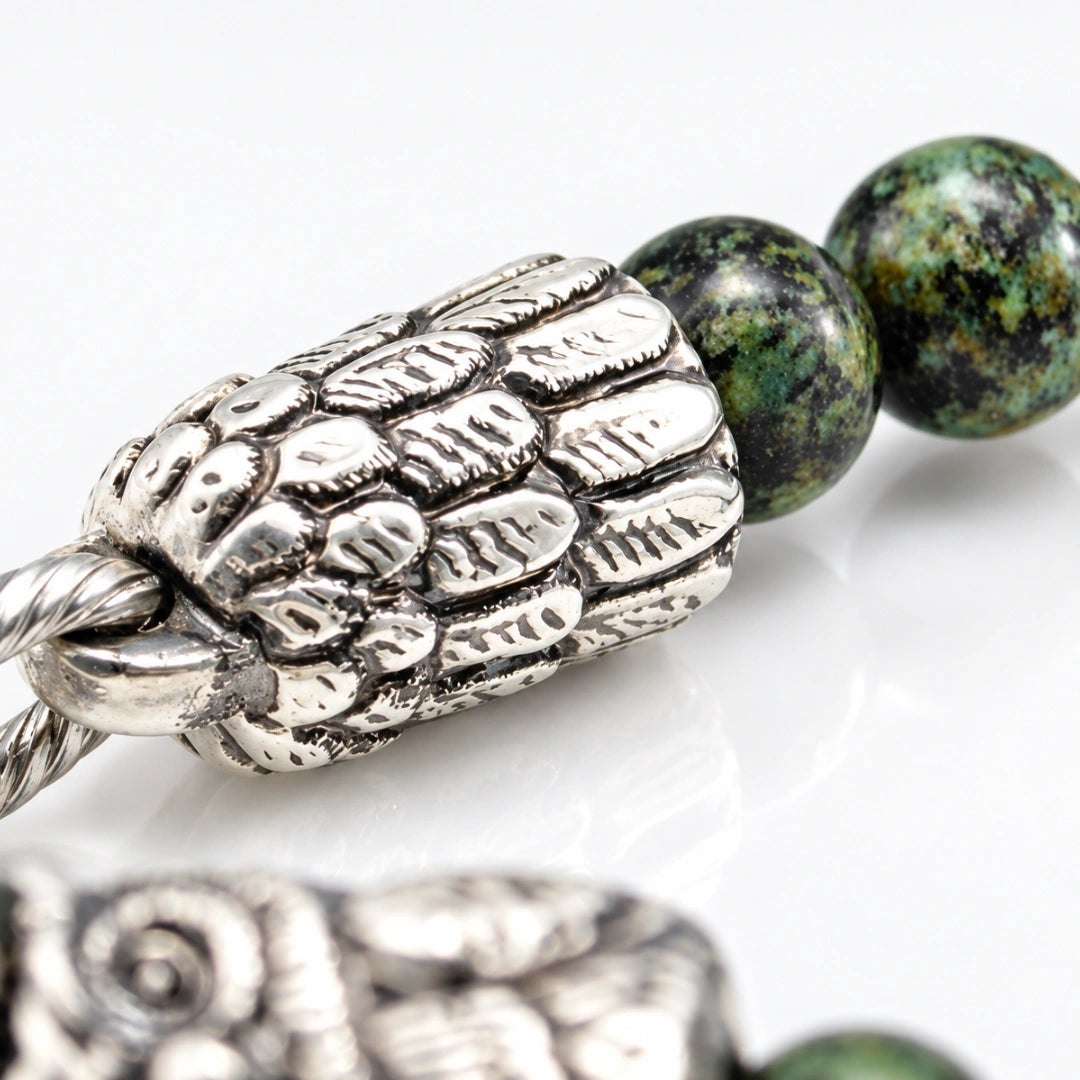 Talisman-Armband - mit Eule und afrikanischem Türkis