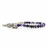 Ecstasy-Armband – facettierter violetter Achat und silberne Eule