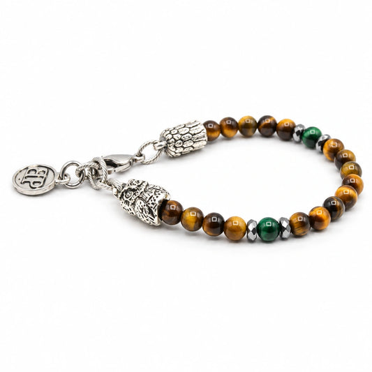 Guardian - Tigerauge-Armband mit silberner Eule